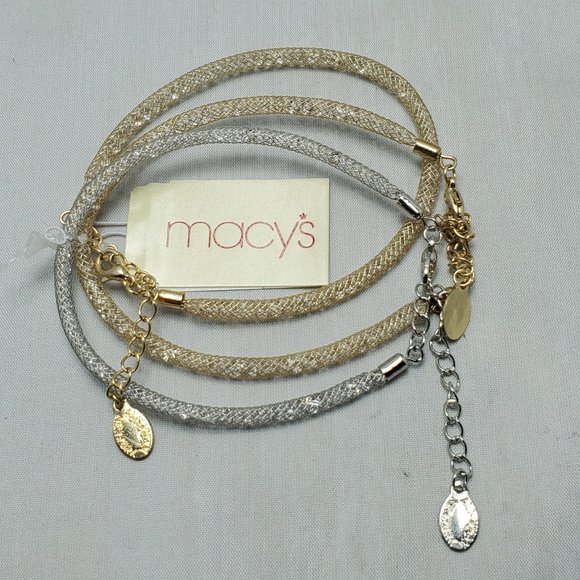 Macy's gold / silver coil 3pc bracelet set - Picture 1 of 3